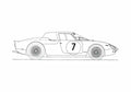 Blueprint Ferrari 330 P LM Reims Coupe 1964 A4 Photo Print