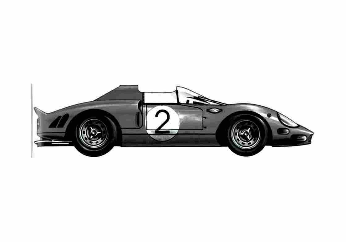 Blueprint Ferrari 330 P2 Le Mans Targa 1965 A4 Photo Print