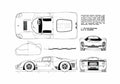 Blueprint Ferrari 330 P4 Coupe 1967 A4 Photo Print