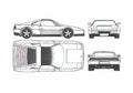 Blueprint Ferrari 348 TS Targa 1989 A4 Photo Print