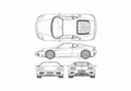 Blueprint Ferrari 360 Modena Coupe 1999 A4 Photo Print