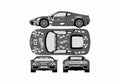 Blueprint Ferrari 360 Modena Coupe 2000 A4 Photo Print
