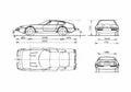 Blueprint Ferrari 365 GTB Coupe 1969 A4 Photo Print
