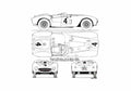Blueprint Ferrari 375 MM Cabriolet 1954 A4 Photo Print