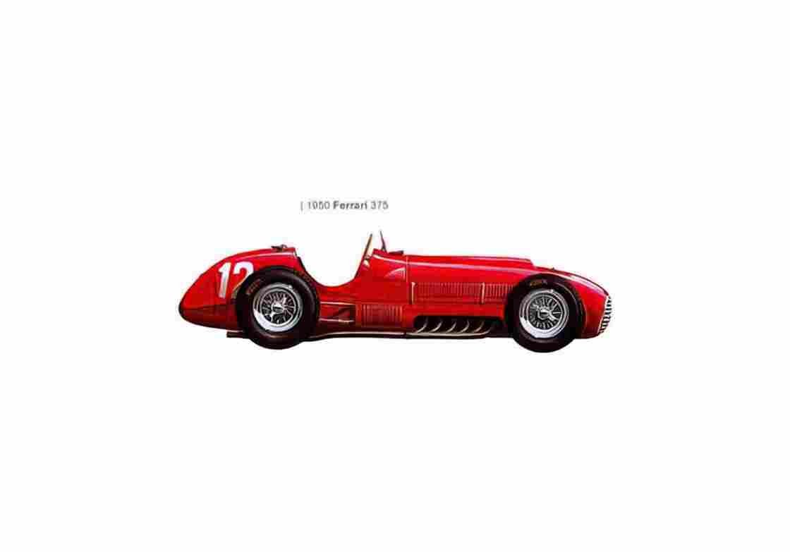 Blueprint Ferrari 375 OW 1950 01 A4 Photo Print