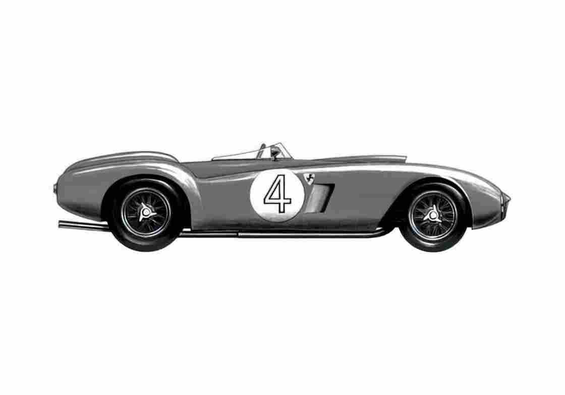 Blueprint Ferrari 375 Plus Le Mans Cabriolet 1954 A4 Photo Print