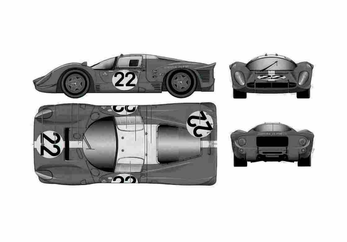 Blueprint Ferrari 412 P Coupe 1967 A4 Photo Print
