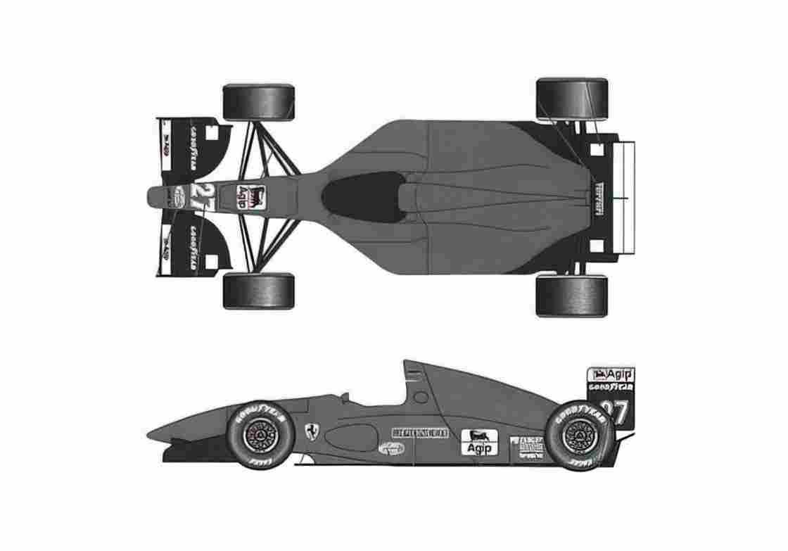 Blueprint Ferrari 412 T1 Brazil GP Cabriolet 1994 A4 Photo Print