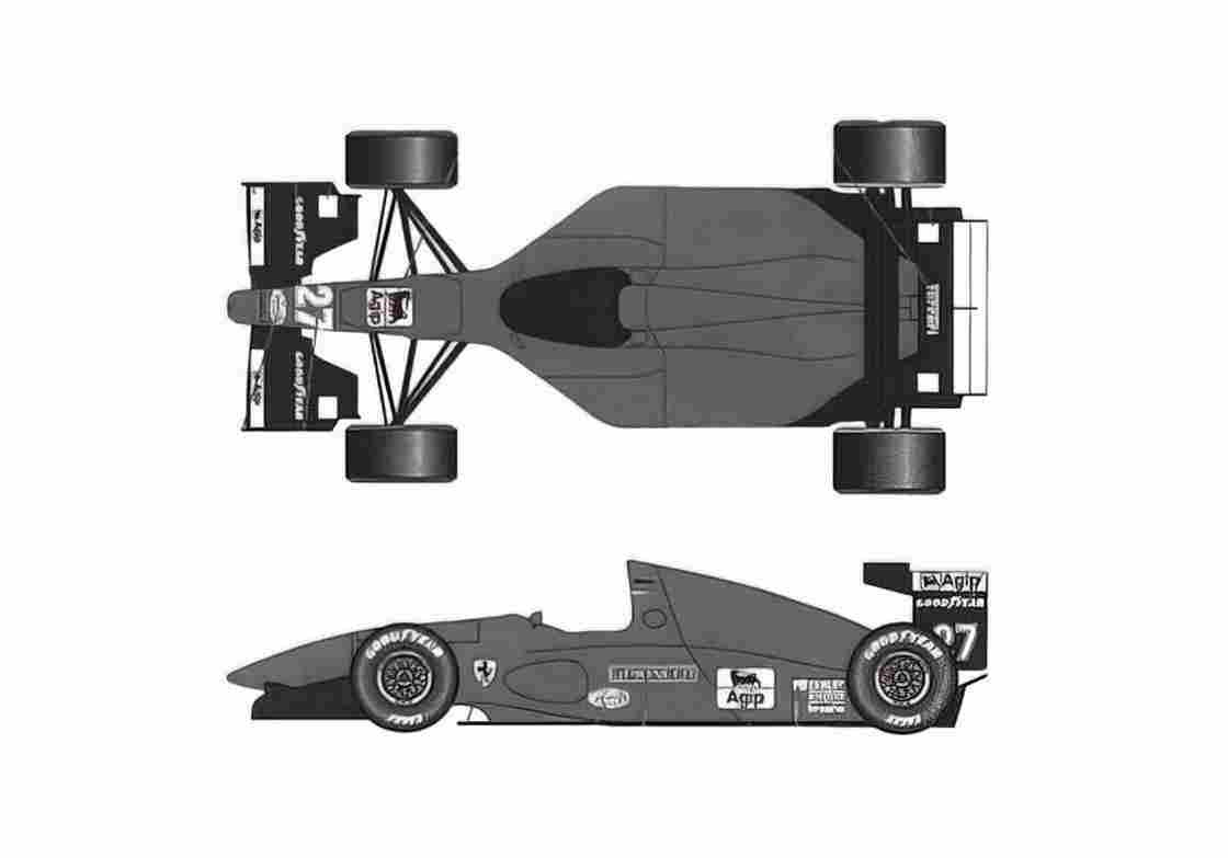 Blueprint Ferrari 412 T1 Brazil Pacific GP Cabriolet 1994 A4 Photo Print