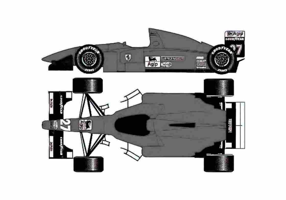 Blueprint Ferrari 412 T1 F1 Cabriolet 1994 A4 Photo Print