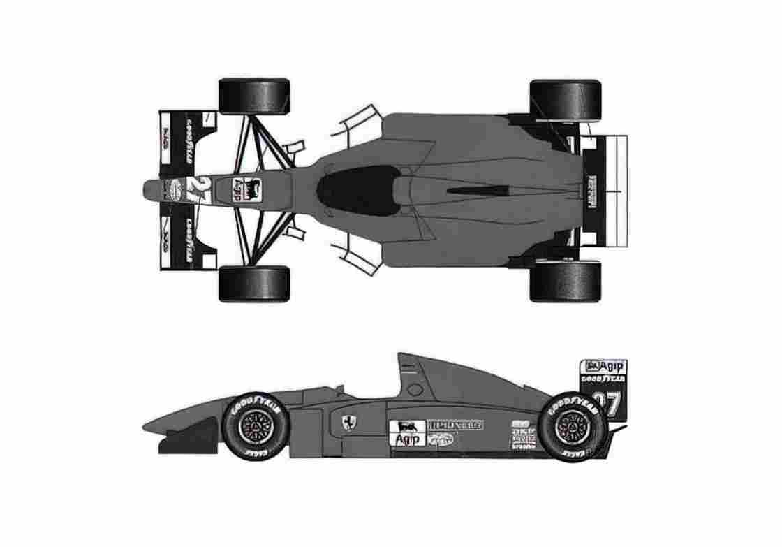 Blueprint Ferrari 412 T1 Japan GP Cabriolet 1994 A4 Photo Print