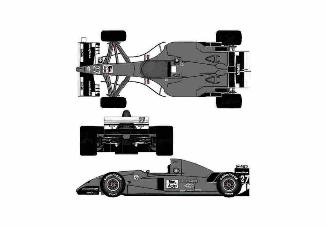 Blueprint Ferrari 412 T2 Cabriolet 1995 A4 Photo Print