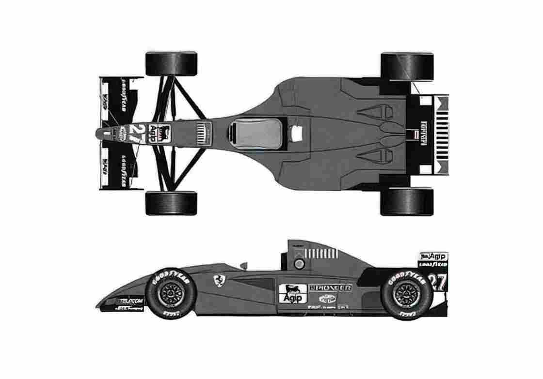 Blueprint Ferrari 412 T2 Canada GP Cabriolet 1995 A4 Photo Print