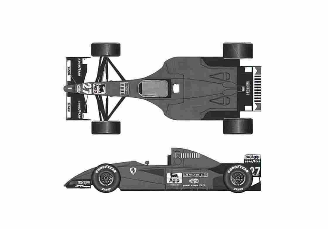 Blueprint Ferrari 412 T2 Japan GP Cabriolet 1995 A4 Photo Print
