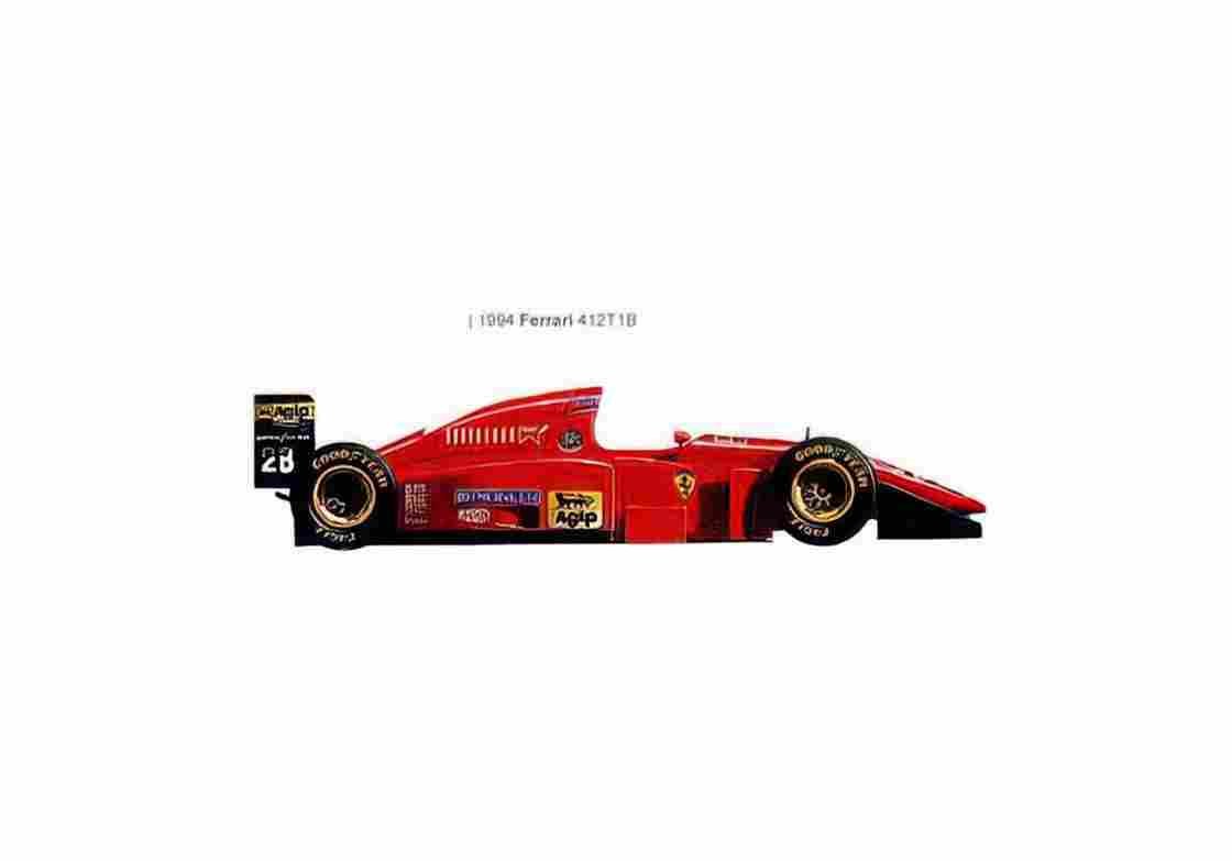 Blueprint Ferrari 412T1B OW 1994 01 A4 Photo Print
