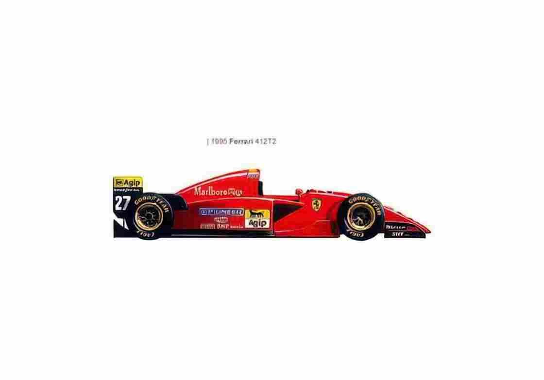 Blueprint Ferrari 412T2 OW 1995 01 A4 Photo Print