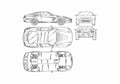 Blueprint Ferrari 456 GT Coupe 1996 A4 Photo Print