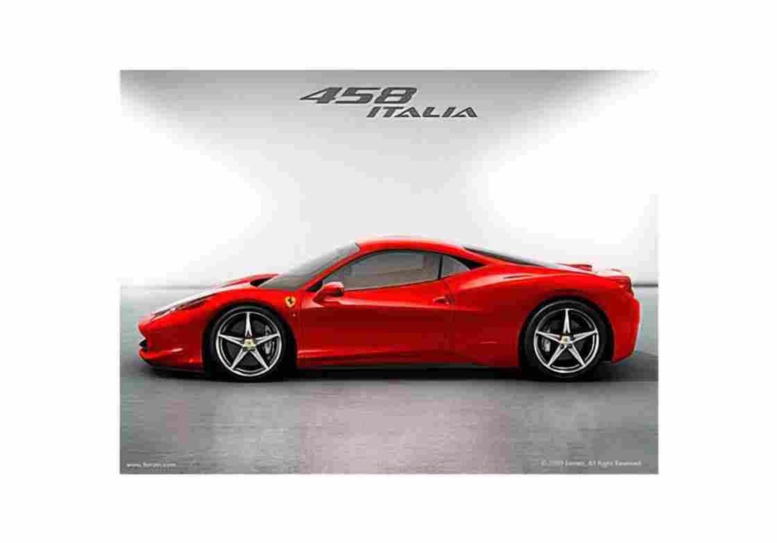 Blueprint Ferrari 458 Italia Coupe 2009 A4 Photo Print