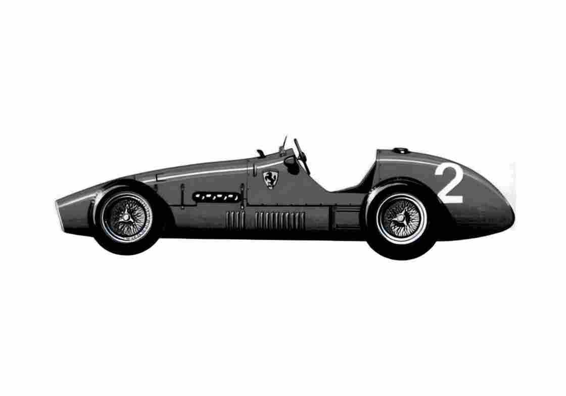 Blueprint Ferrari 500 F1 GP OW 1952 A4 Photo Print