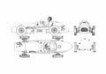 Blueprint Ferrari 500 French GP F1 OW 1953 A4 Photo Print