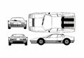 Blueprint Ferrari 512 BB Berlinetta Boxer Coupe 1976 A4 Photo Print