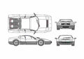 Blueprint Ferrari 512 BB Coupe 1976 A4 Photo Print
