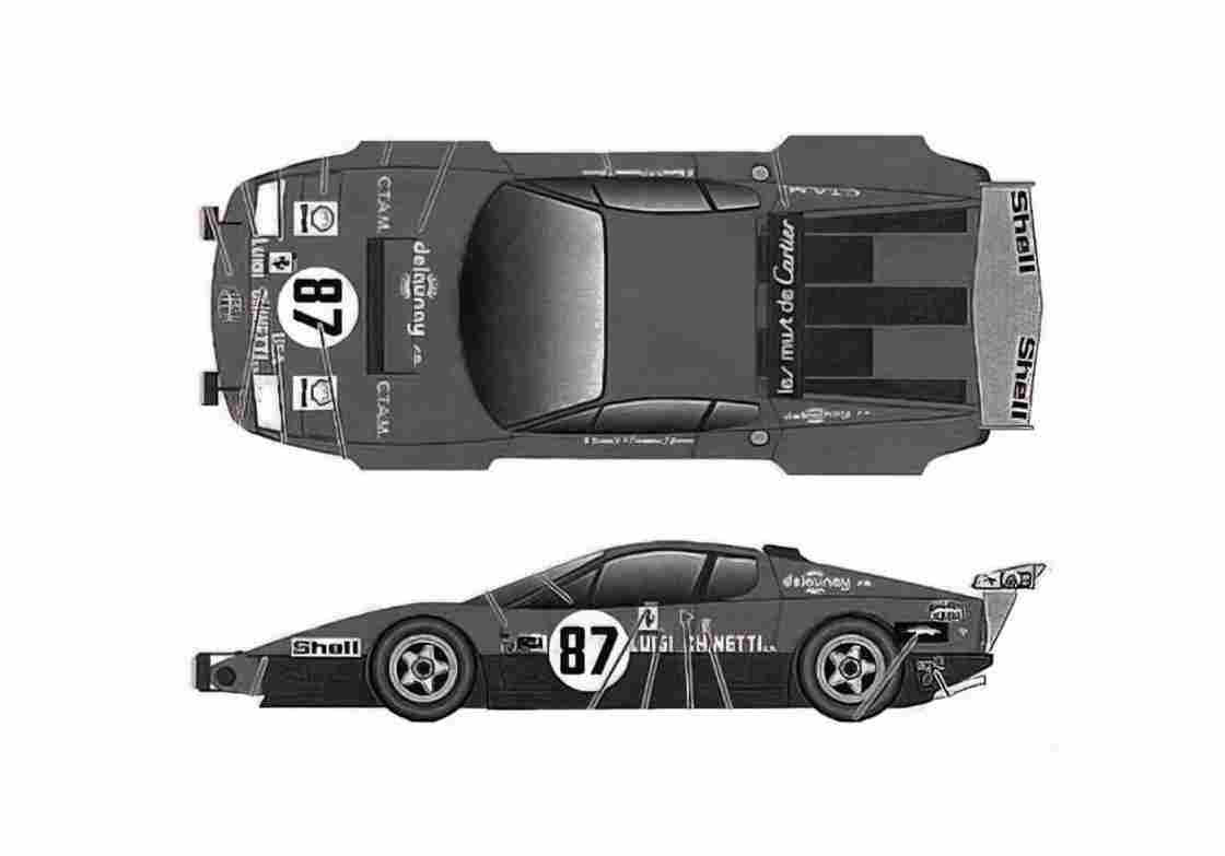 Blueprint Ferrari 512 BB Le Mans Nart Coupe 1978 A4 Photo Print