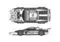 Blueprint Ferrari 512 BB Le Mans Thomson Coupe 1978 A4 Photo Print