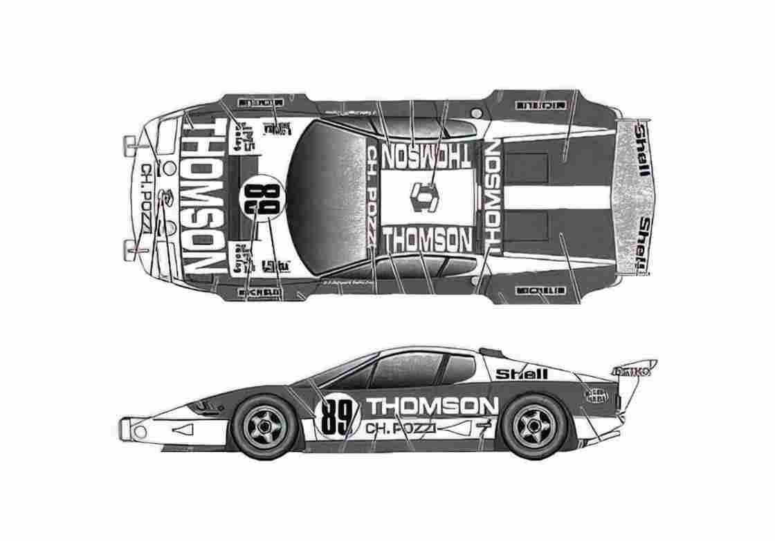 Blueprint Ferrari 512 BB Le Mans Thomson Coupe 1978 A4 Photo Print