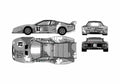 Blueprint Ferrari 512 BB LeMans Sedan 1979 A4 Photo Print