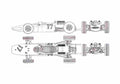 Blueprint Ferrari 512 F1 GP OW 1965 A4 Photo Print