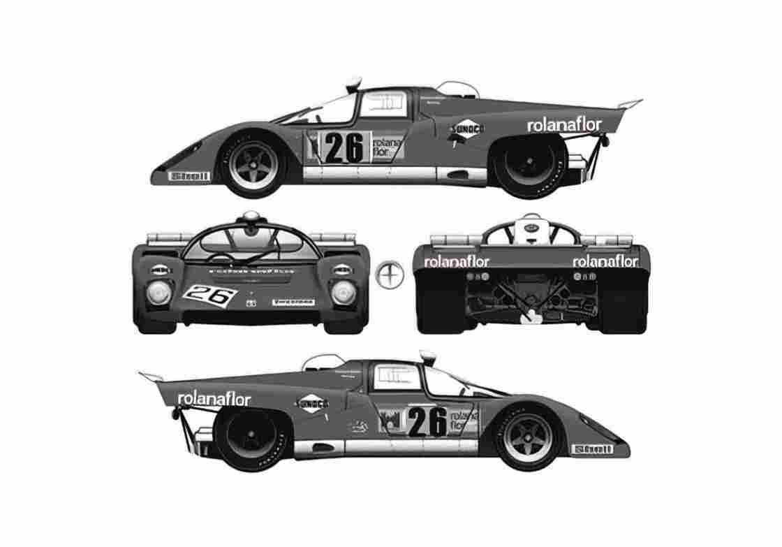 Blueprint Ferrari 512 M Coupe 1971 A4 Photo Print