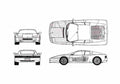 Blueprint Ferrari 512 TR Coupe 1992 A4 Photo Print