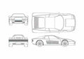 Blueprint Ferrari 512 TR Testarossa Coupe 1984 A4 Photo Print