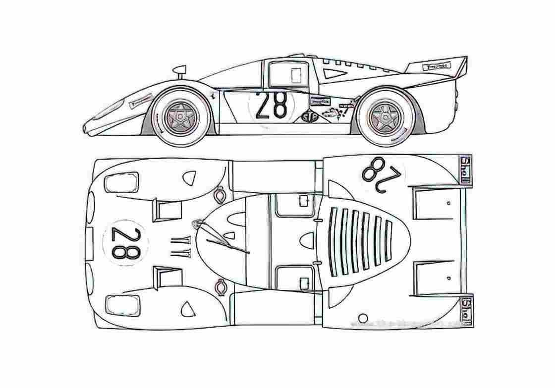 Blueprint Ferrari 512S Coupe 1970 A4 Photo Print