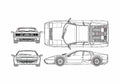 Blueprint Ferrari 512i BB Coupe 1981 A4 Photo Print