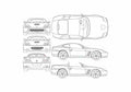 Blueprint Ferrari 550 Barchetta Cabriolet 2000 A4 Photo Print