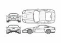 Blueprint Ferrari 550 Maranello Coupe 1996 A4 Photo Print