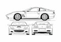 Blueprint Ferrari 575M Coupe 2002 A4 Photo Print
