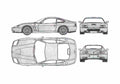 Blueprint Ferrari 575M Maranello Coupe 2002 A4 Photo Print