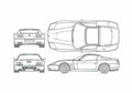 Blueprint Ferrari 575M Superamerica Coupe 2005 A4 Photo Print