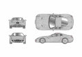 Blueprint Ferrari 599 GTB Fiorano Coupe 2007 A4 Photo Print