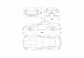 Blueprint Ferrari 599 GTB Fiorano Coupe 2009 A4 Photo Print
