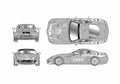 Blueprint Ferrari 599 GTB Pan American USA Coupe 2006 A4 Photo Print