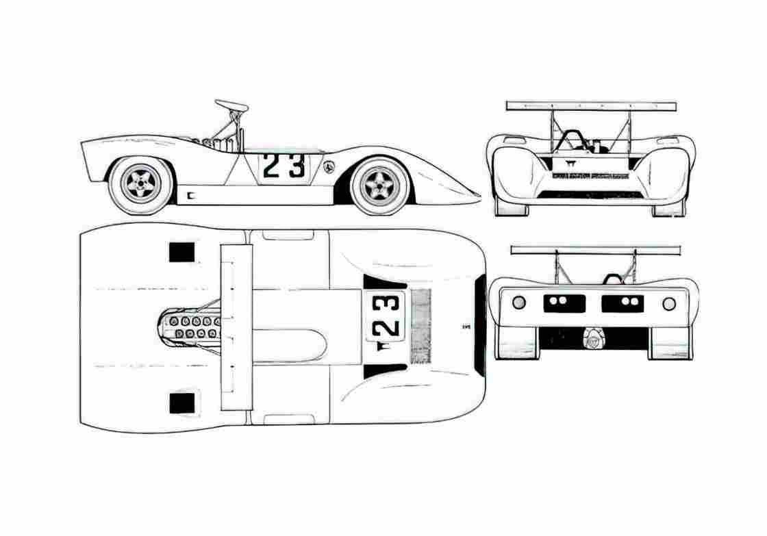 Blueprint Ferrari 612 Can Am Sedan 1968 A4 Photo Print