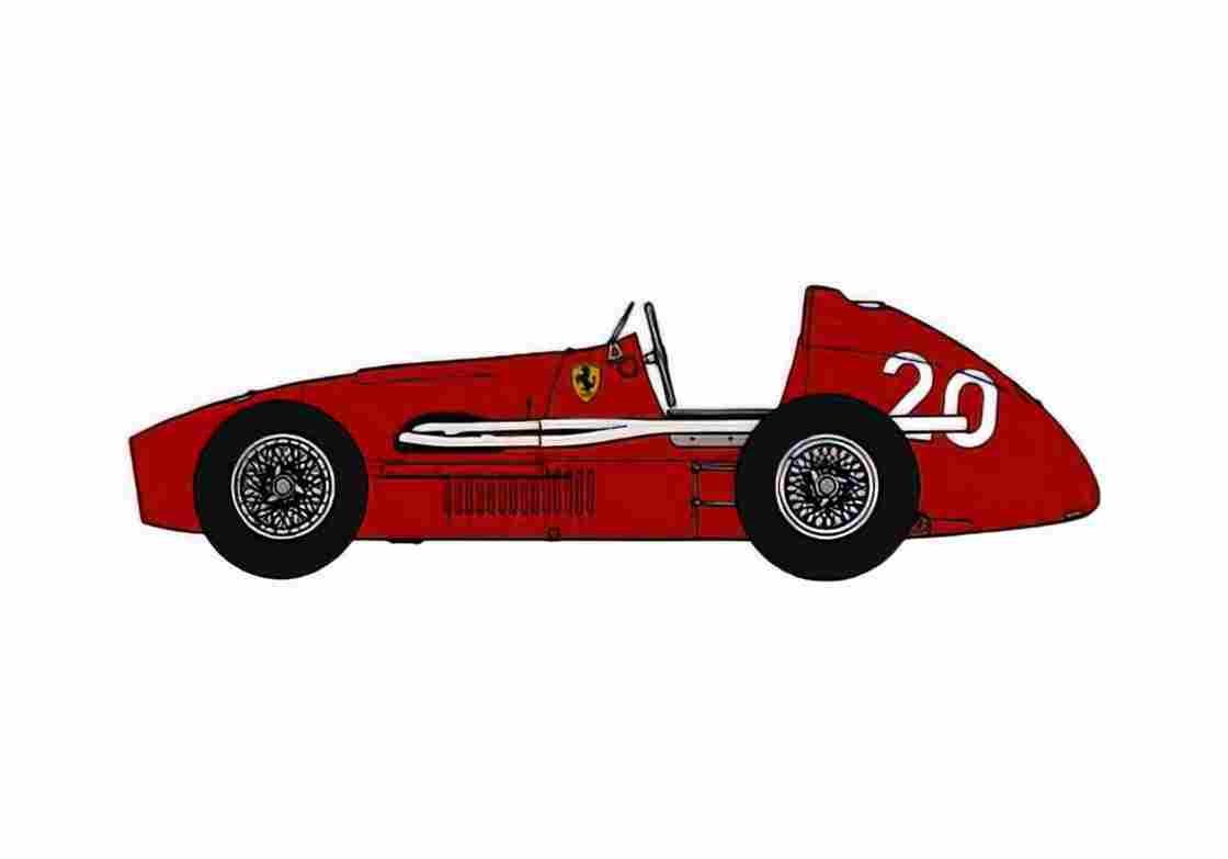 Blueprint Ferrari 625 F2 OW 1954 A4 Photo Print