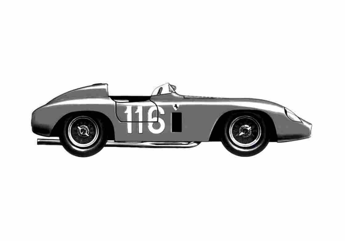 Blueprint Ferrari 750 Monza Targa 1954 A4 Photo Print
