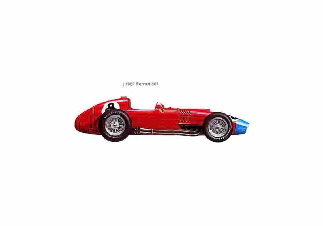 Blueprint Ferrari 801 OW 1957 01 A4 Photo Print