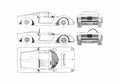 Blueprint Ferrari Dino 166 P Coupe 1969 A4 Photo Print