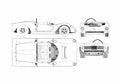 Blueprint Ferrari Dino 166 P Monza Targa 1965 A4 Photo Print